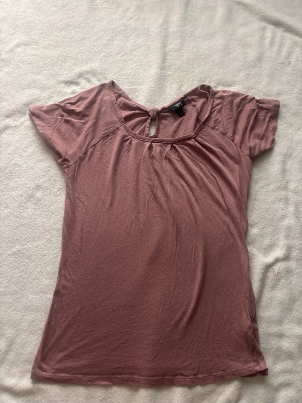 Massimo Short Sleeve Scoop Neck Tee in Dusty Mauve